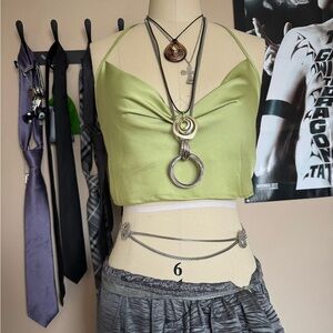 PacSun Green Satin Cowl Neck Camisole